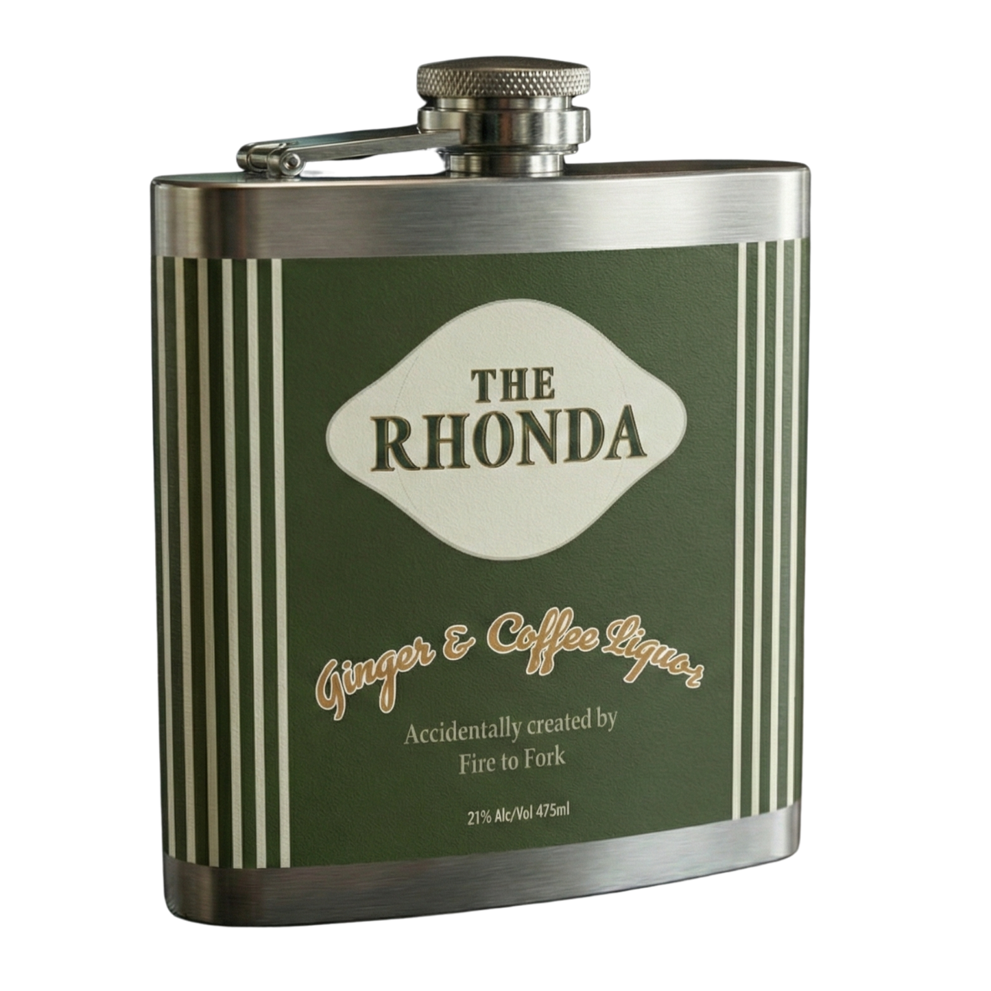 Fire to Fork Collab - Limited Edition "RHONDA" Ginger & Coffee Liquor Flask 21% ABV 475ml