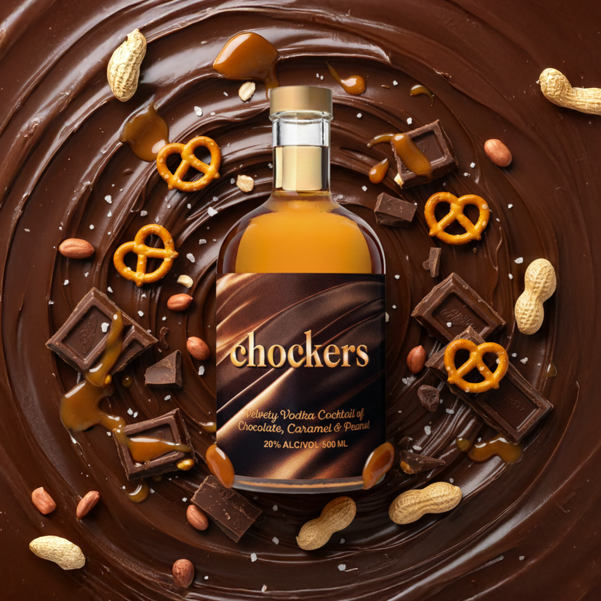 Chockers choc caramel peanut vodka product image