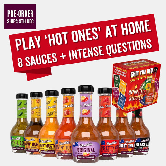 The Perfect 'Hot Ones At Home' Kit: 8 Fiery Sauces With Hilarious Questions And Dares