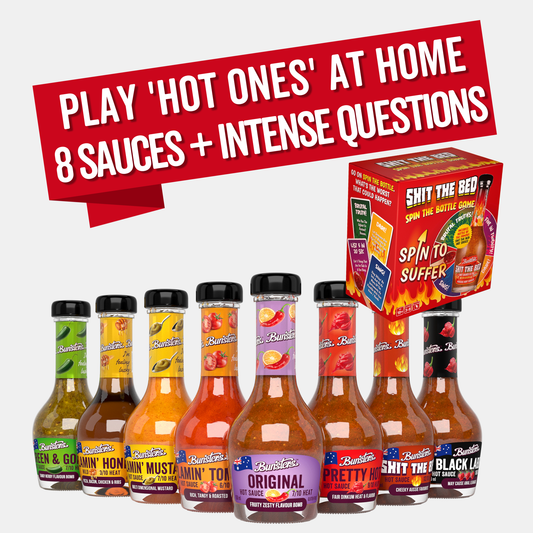 The Perfect 'Hot Ones At Home' Kit: 8 Fiery Sauces With Hilarious Questions And Dares