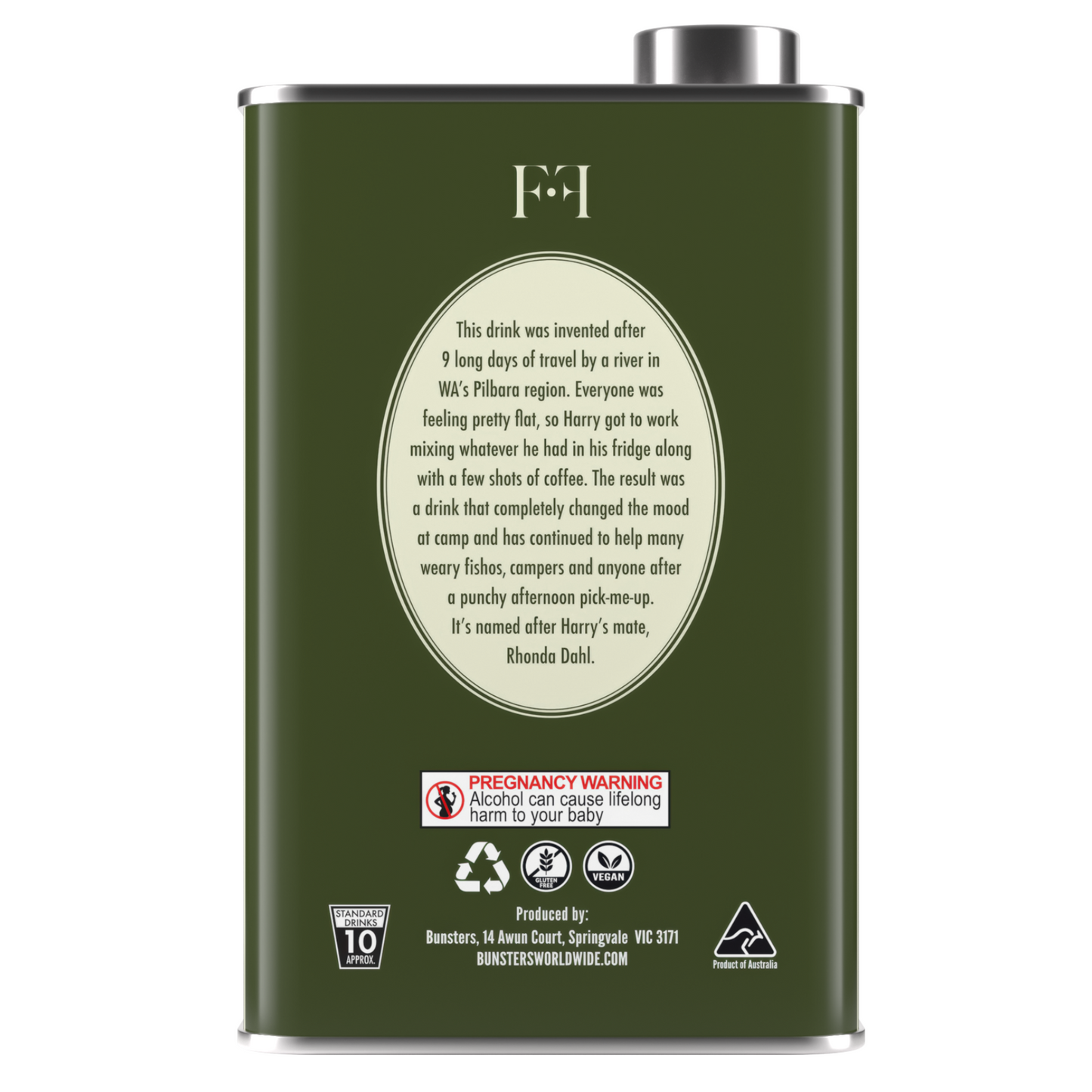 Fire to Fork Collab -  Limited Edition "RHONDA" Ginger & Coffee Liquor Tin (500ml)