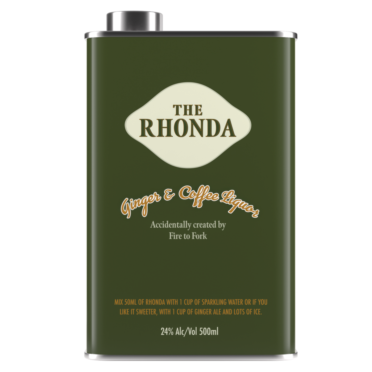 Fire to Fork Collab -  Limited Edition "RHONDA" Ginger & Coffee Liquor Tin (500ml)