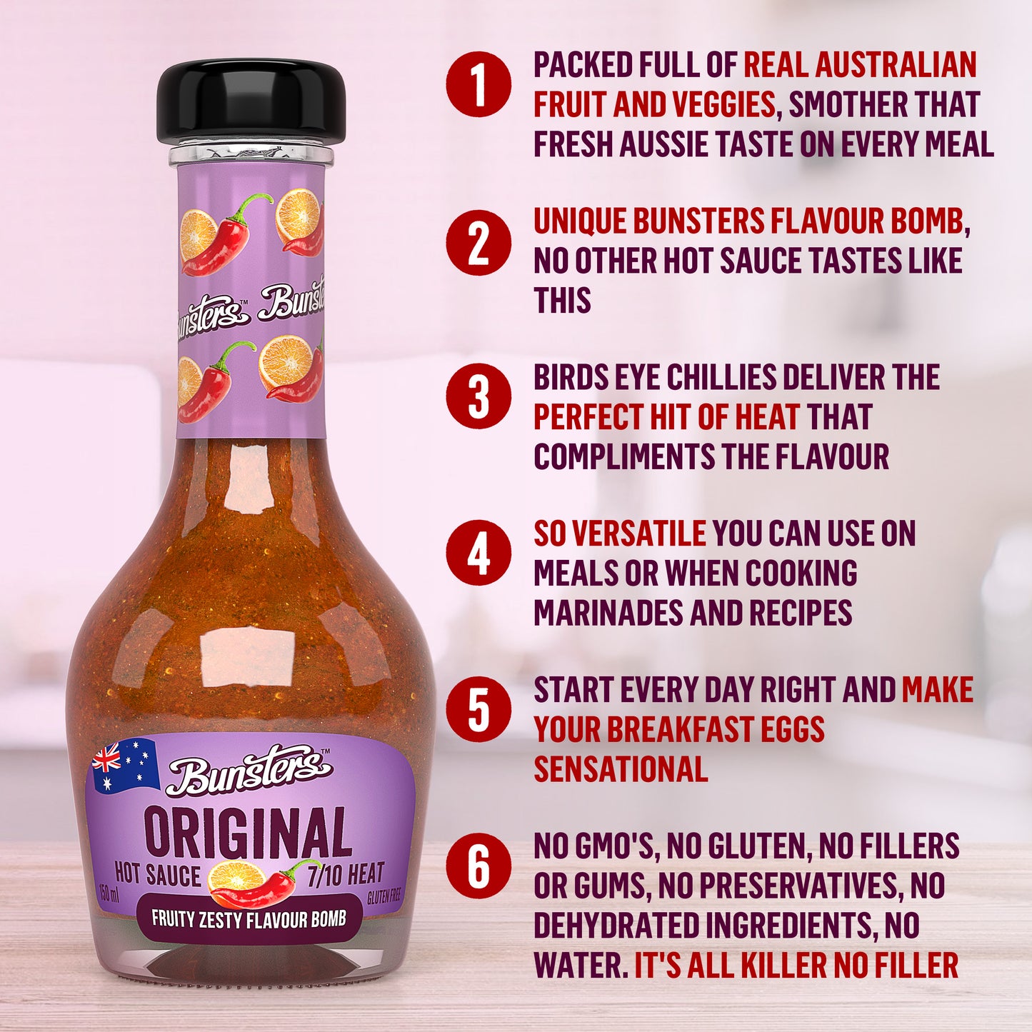 Original Hot Sauce 7/10  - 1 x 150ml