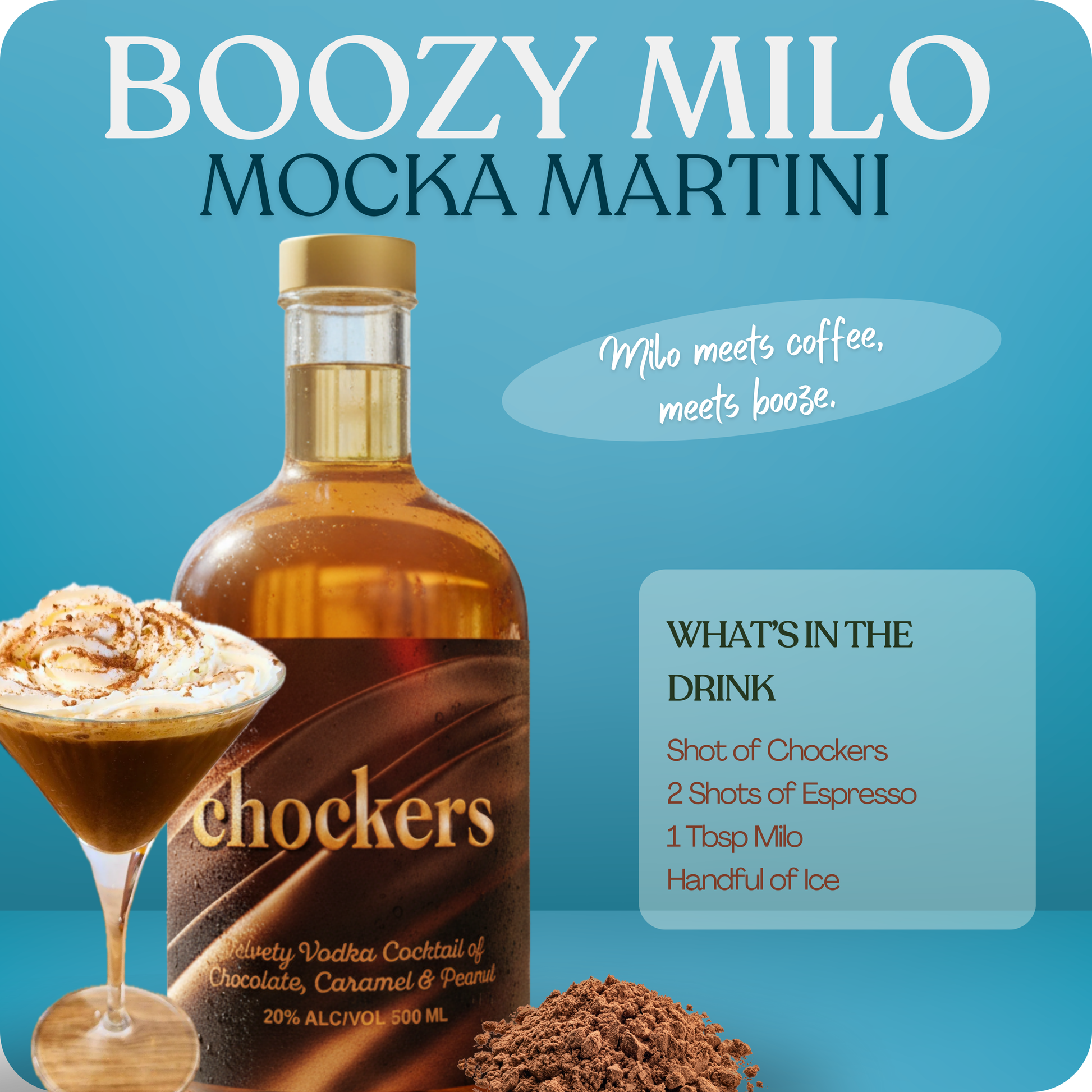 Chockers served as a dessert vodka